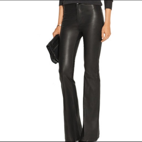 NEW NWT J Brand Leather Pants Vivia High Rise Flared - Picture 11 of 12